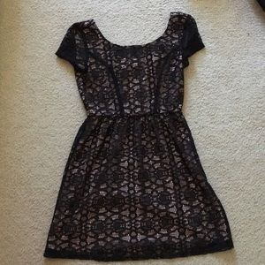 Black and nude knee length dress